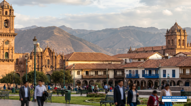 Place d'Armes et cathédrale de Cuzco, ancienne capitale inca, Pérou, à 3 400 m