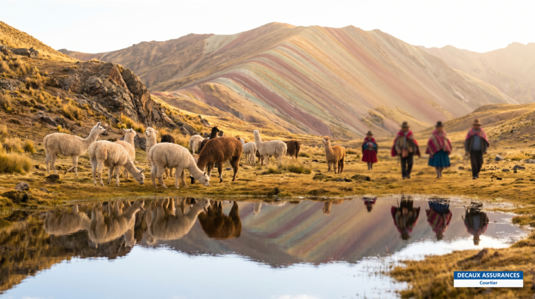 Lamas et alpagas dans les hauts plateaux andins du Pérou