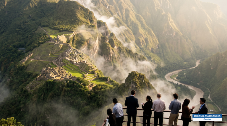 Citadelle inca du Machu Picchu dans les nuages, Pérou