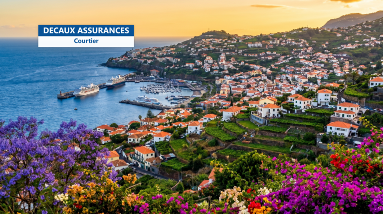Funchal et son amphithéâtre de collines sur l'océan, Madère, Portugal