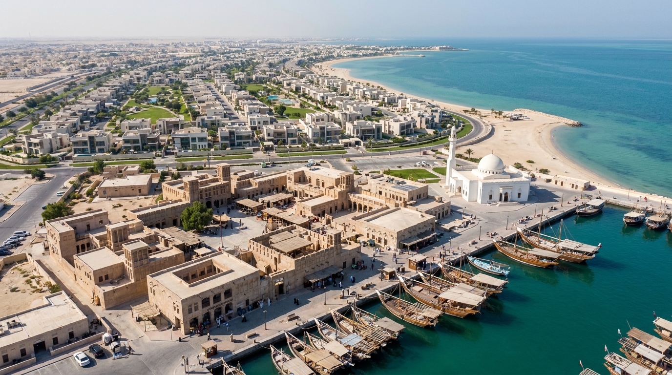 Corniche et dhows d'Al Khor, Qatar