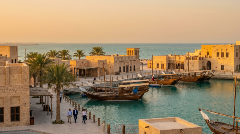 Port de pêche et corniche d'Al Wakrah, au sud de Doha, Qatar