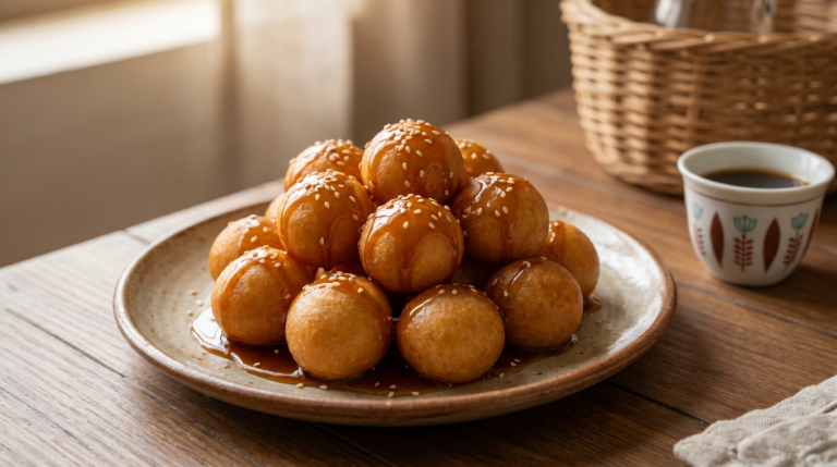Luqaimat, beignets dorés au sirop de dattes, dessert qatarien