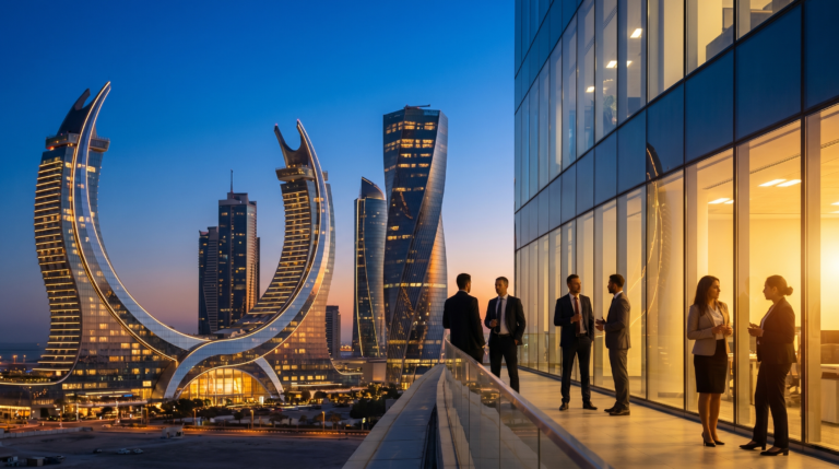 Tours et marina de Lusail, la ville nouvelle au nord de Doha, Qatar