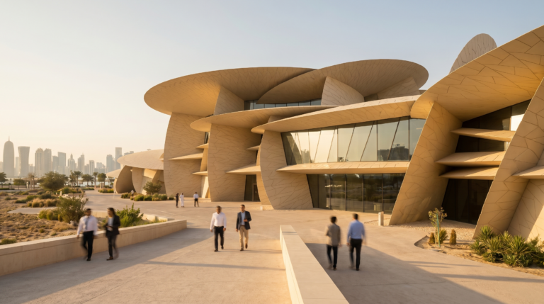 Musée national du Qatar à l'architecture en rose des sables, Doha