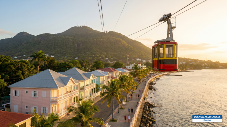 Téléphérique et front de mer de Puerto Plata, côte nord de la République dominicaine