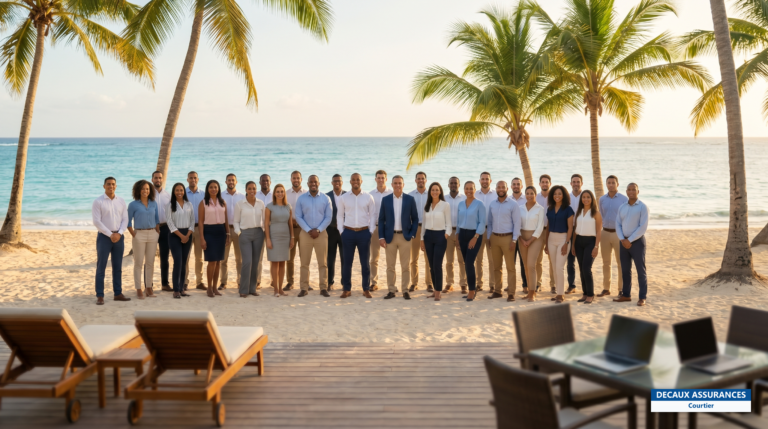 Plage de cocotiers et eaux turquoise de Punta Cana, République dominicaine — pôle touristique et résidentiel de l'Est