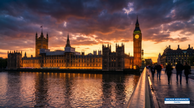 Big Ben et palais de Westminster au bord de la Tamise, Londres