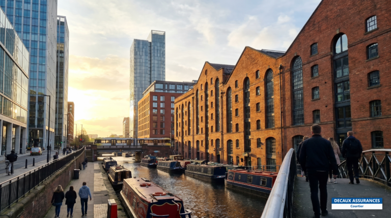 Architecture victorienne et quartiers rénovés de Manchester, Angleterre — grand bassin d'emploi du nord