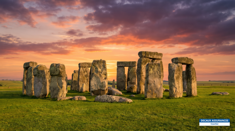 Cercle de pierres mégalithiques de Stonehenge dans la plaine de Salisbury, Angleterre