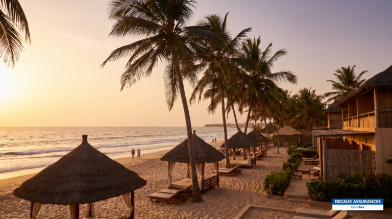 Plage et bord de mer de Saly sur la Petite Côte du Sénégal, station prisée des retraités français