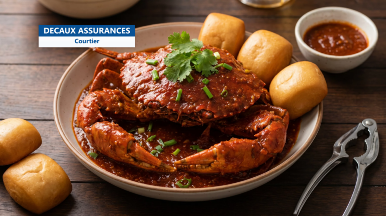 Chili crab et mantous frits, spécialité de Singapour