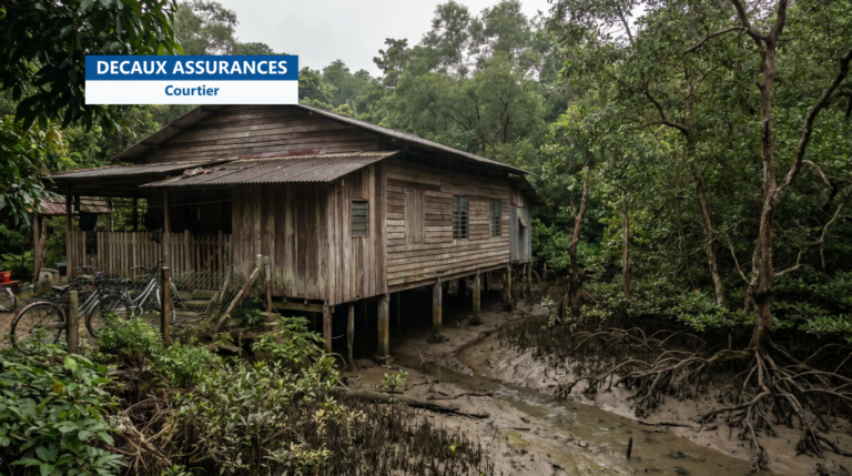 Maison kampong en bois sur l'île de Pulau Ubin, Singapour