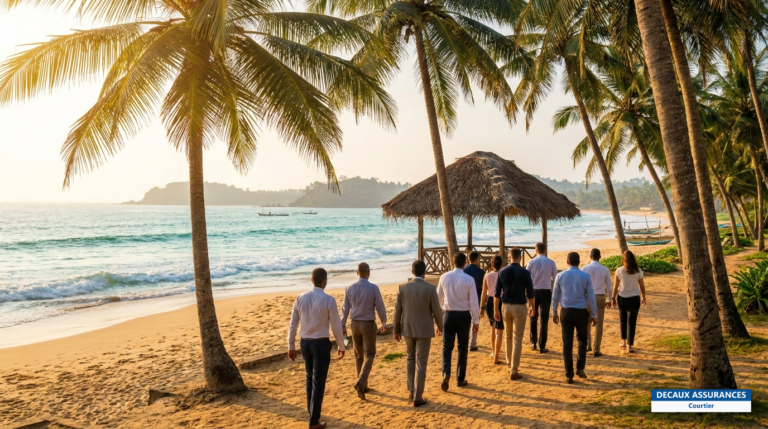 Côte sud du Sri Lanka bordée de cocotiers, plages près de Mirissa et Tangalle