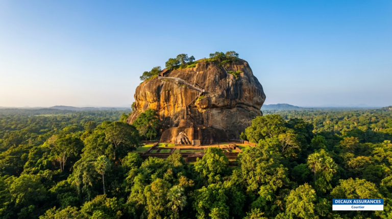 Rocher du Lion de Sigiriya dominant la jungle du centre du Sri Lanka