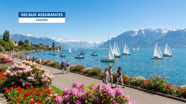 Lausanne et le port d'Ouchy sur le lac Léman, Suisse — cœur du canton de Vaud