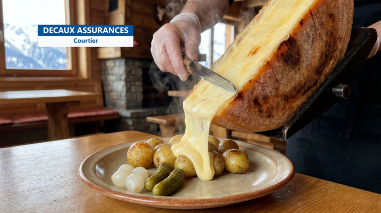 Raclette suisse fondue raclée sur pommes de terre