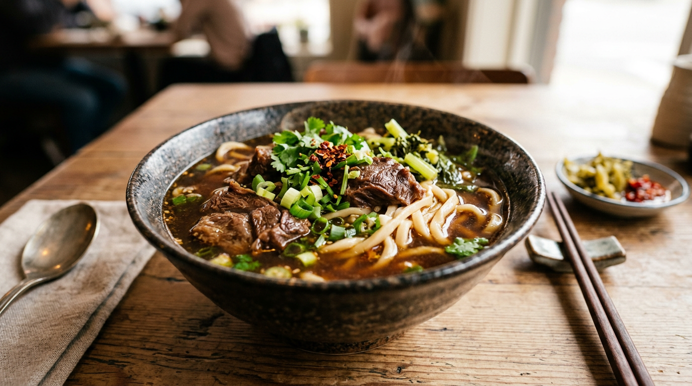 Bœuf aux nouilles, plat emblématique taïwanais