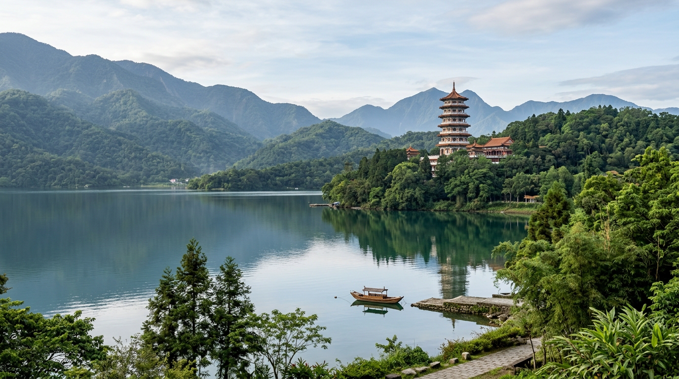Lac Sun Moon Lake entre montagnes et temples, Taïwan