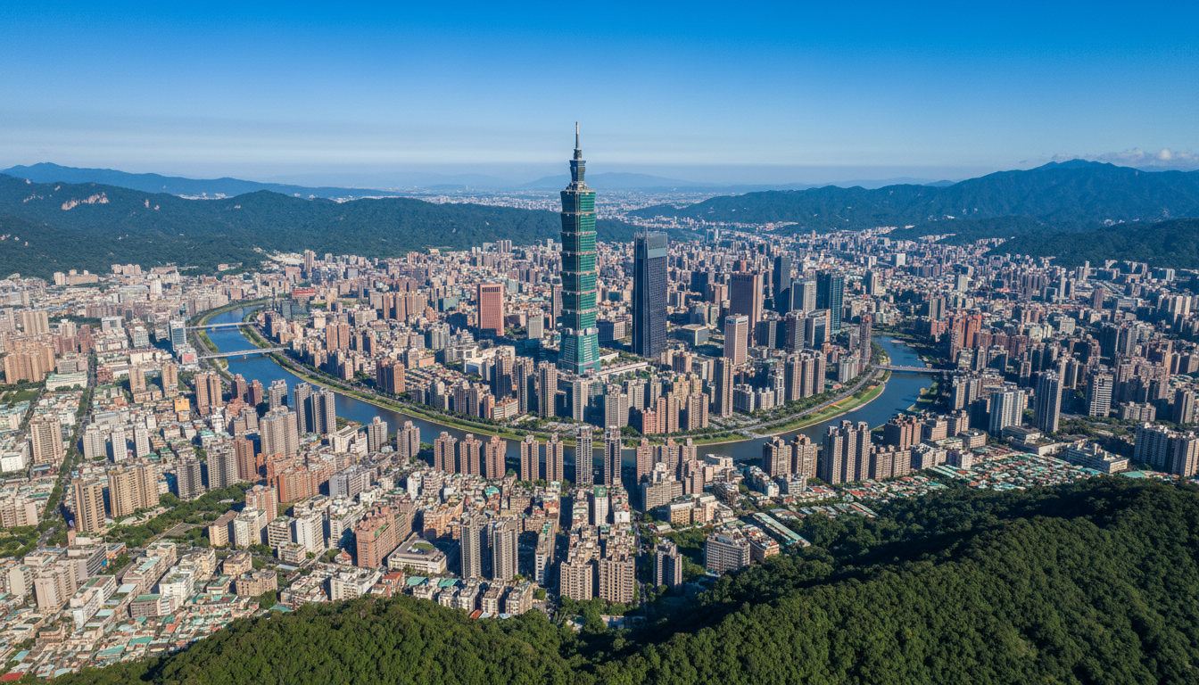 Skyline de Taipei, Taïwan — la métropole économique où vit plus de la moitié des Français inscrits