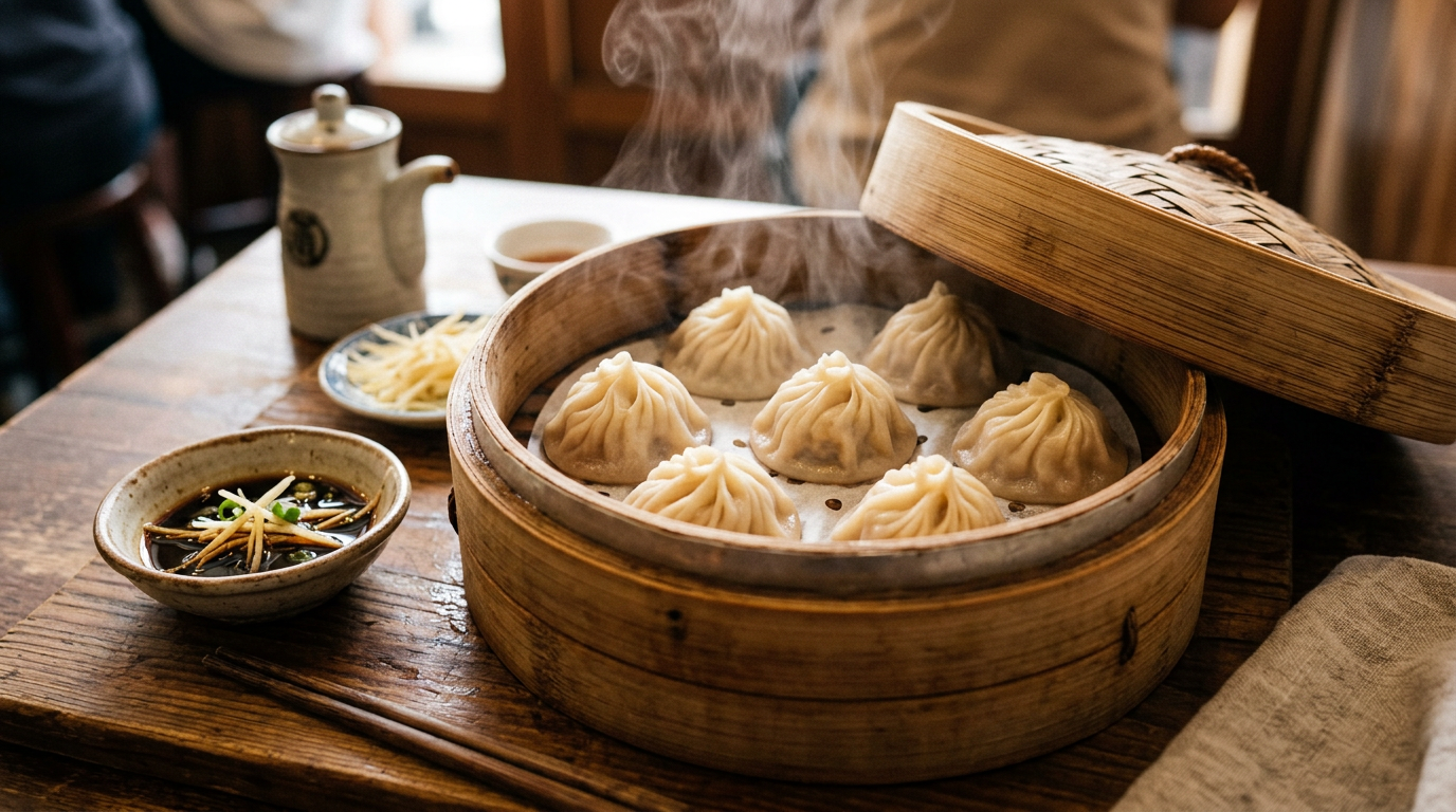 Xiao long bao, raviolis vapeur farcis au bouillon, Taïwan