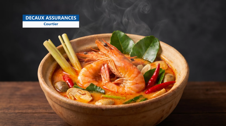 Tom yum kung, soupe thaïlandaise épicée aux crevettes et à la citronnelle