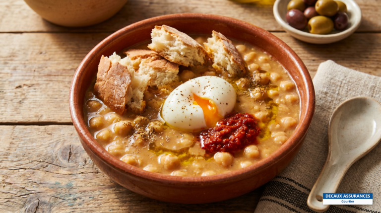 Bol de lablabi, soupe de pois chiches tunisienne
