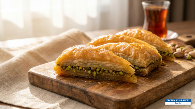Baklava feuilleté aux pistaches et au sirop, pâtisserie turque