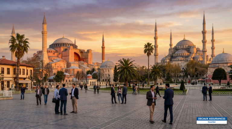 Sainte-Sophie et la Mosquée Bleue à Istanbul au coucher du soleil, Turquie