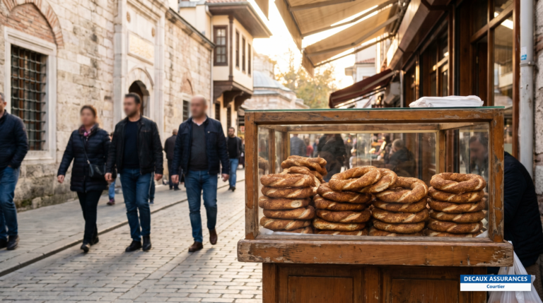 Simit, anneau de pain au sésame vendu dans les rues d'Istanbul