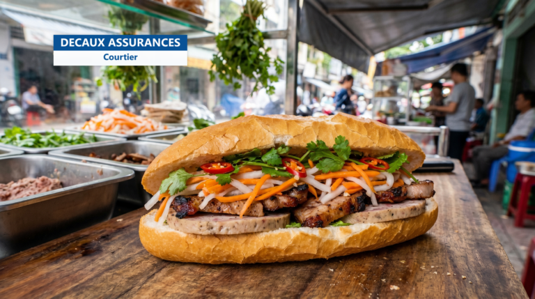 Banh mi vietnamien, sandwich baguette garni