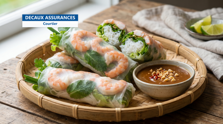 Rouleaux frais goi cuon aux crevettes et herbes, Vietnam