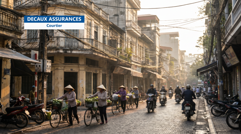 Vieux quartier de Hanoï, Vietnam — capitale et siège de l'ambassade de France