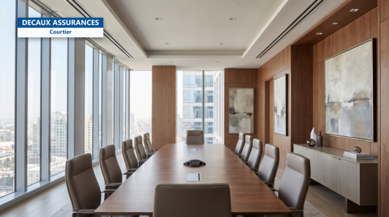 Salle de conseil d'entreprise avec oeuvres d'art - assurance collection d'entreprise