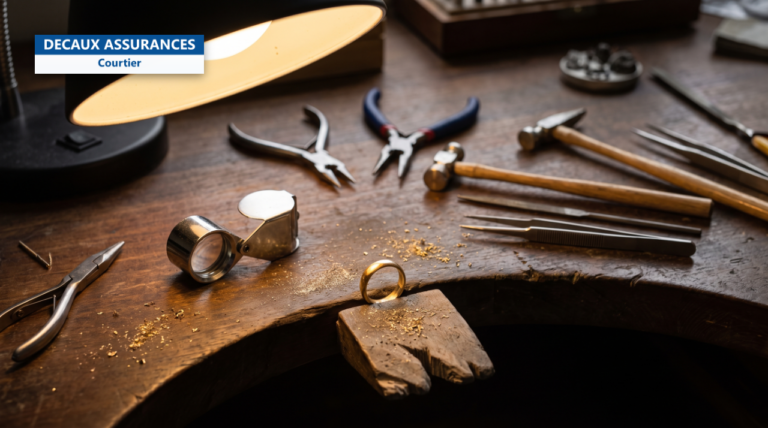 Etabli de joaillier et bijou en cours de fabrication - assurance bijoutiers joailliers