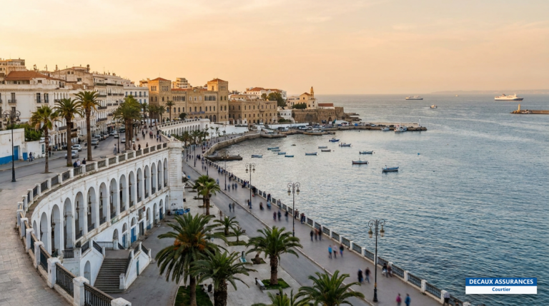 Baie d'Alger et front de mer blanc de la capitale algérienne, Méditerranée