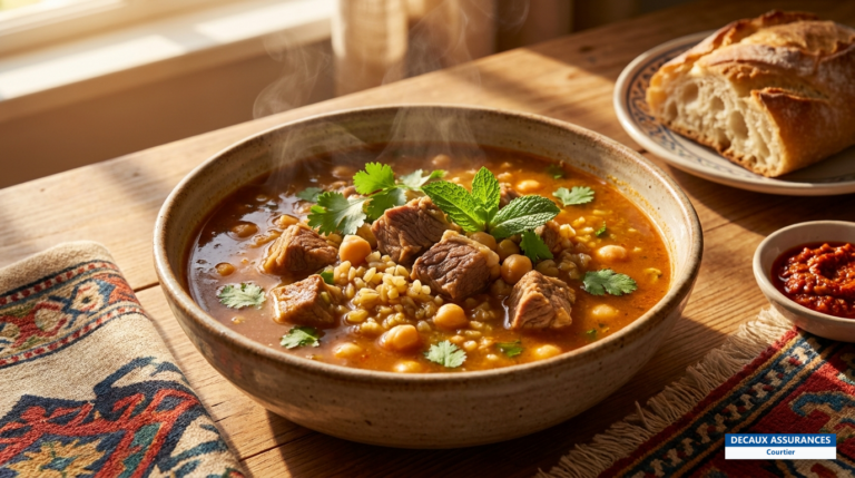 Chorba, soupe algérienne épicée au blé concassé, très consommée au ramadan