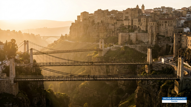 Ponts suspendus et gorges du Rhumel à Constantine, est de l'Algérie