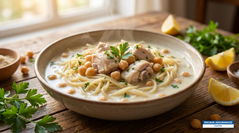 Rechta, nouilles maison algéroises en sauce blanche au poulet