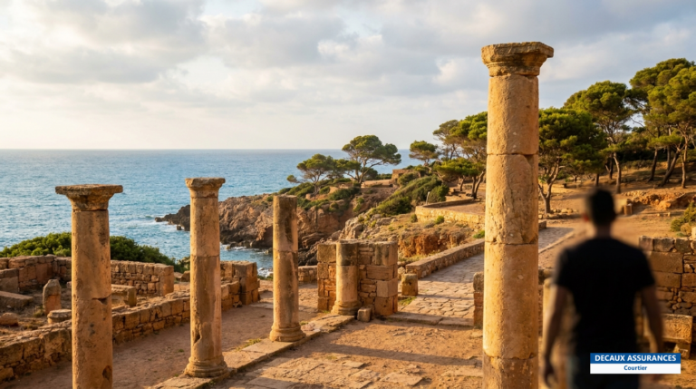 Site archéologique côtier de Tipasa, ruines romaines et puniques au bord de la Méditerranée, Algérie