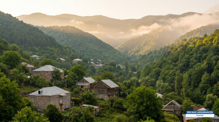Collines boisées et maisons traditionnelles de Dilijan, Arménie — la petite Suisse arménienne