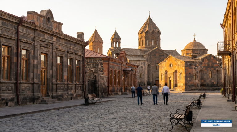 Centre historique de Gyumri, Arménie — architecture de tuf noir et rouge