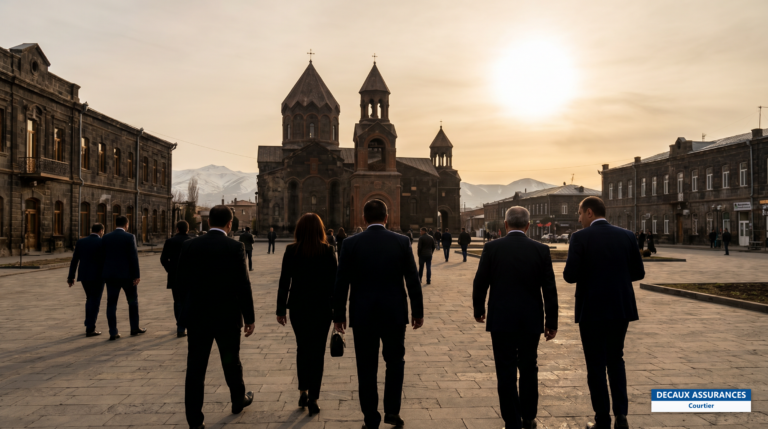 Ville de Gyumri, Arménie — bâtiments de tuf noir et églises autour de la place centrale