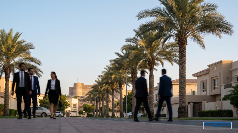 Riffa, Bahreïn — quartiers résidentiels et fort de Riffa