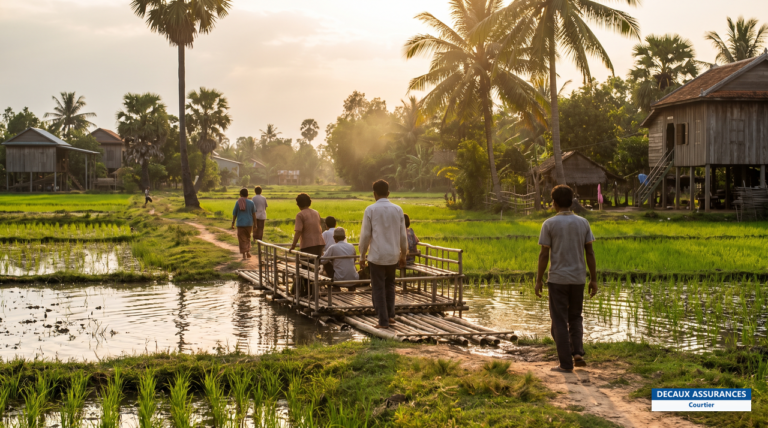 Train de bambou et campagne de Battambang, Cambodge