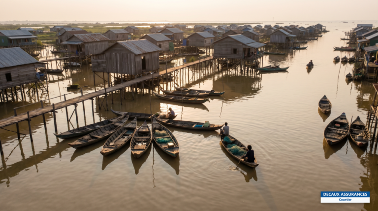 Village flottant sur le lac Tonlé Sap, Cambodge
