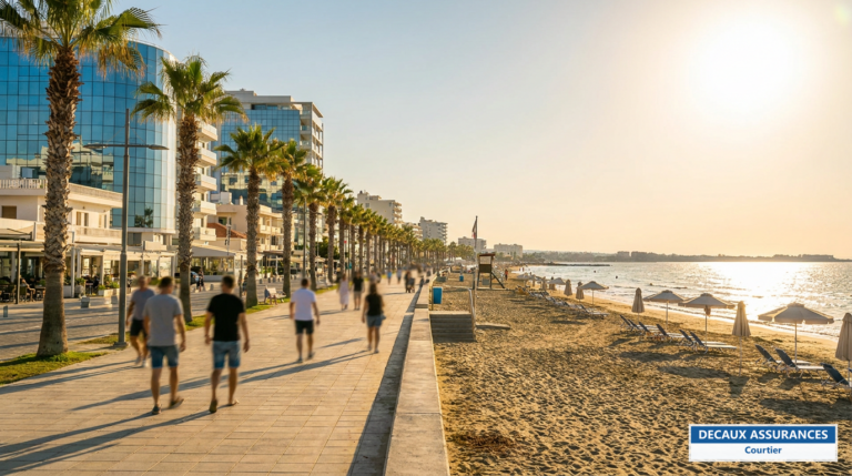 Larnaca, Chypre — promenade des Finikoudes bordée de palmiers