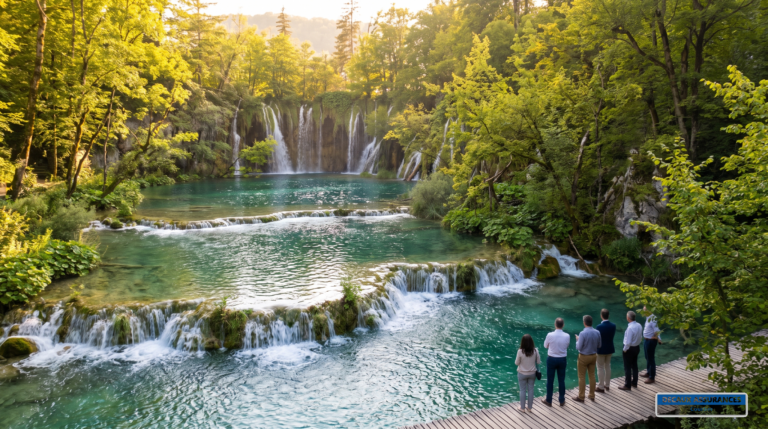 Parc national des lacs de Plitvice, Croatie — lacs turquoise en terrasses et cascades