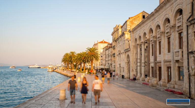 Palais de Dioclétien et front de mer (Riva) à Split, Croatie — côte dalmate