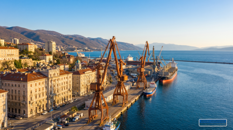 Port de Rijeka, Croatie — golfe du Kvarner, grand port du nord-Adriatique